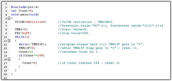 TIMER2 one second delay program